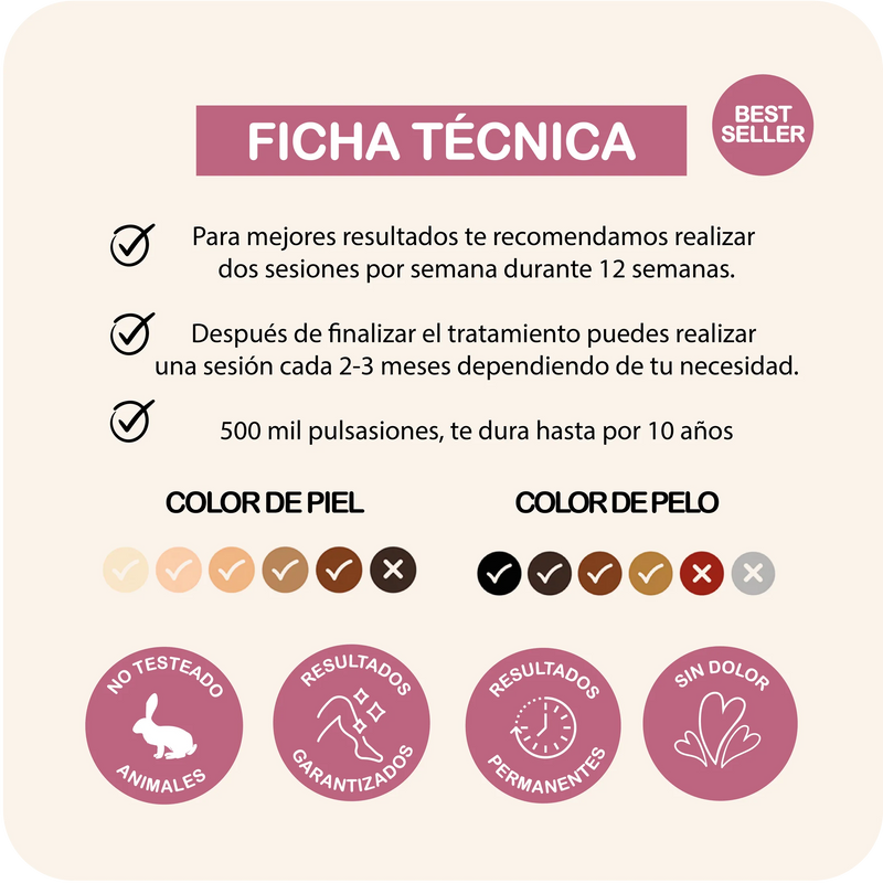 Mini depiladora láser recargable